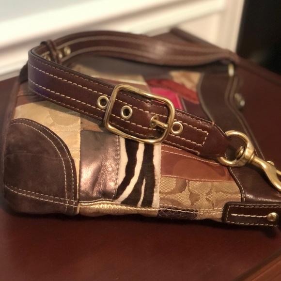 👜 Coach patchwork crossbody brown leather - Picture 3 of 8